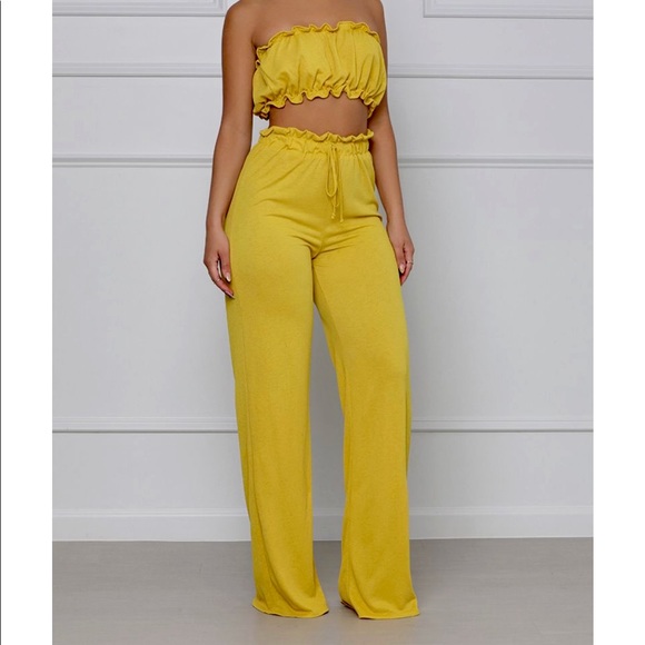 Yellow Pardon Me Pant Set (S) - Picture 1 of 4